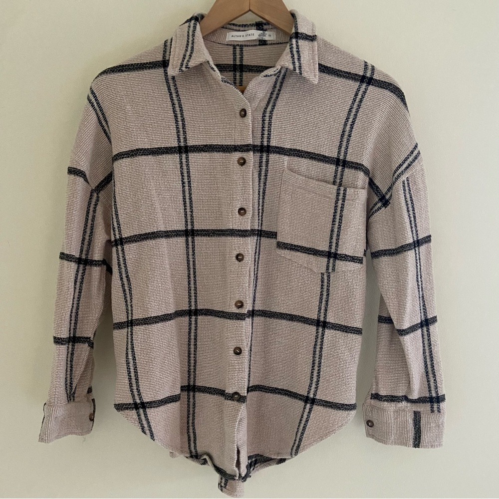 Altar’d State Cotton ‘Twill’ Plaid Button Down